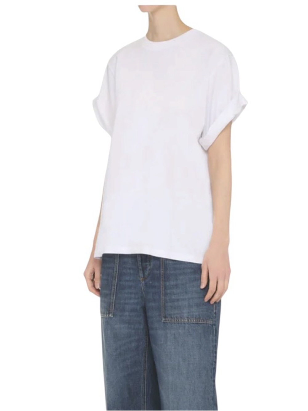 Victoria Beckham cotton crew neck cuffed t-shirt size XS excellent condition